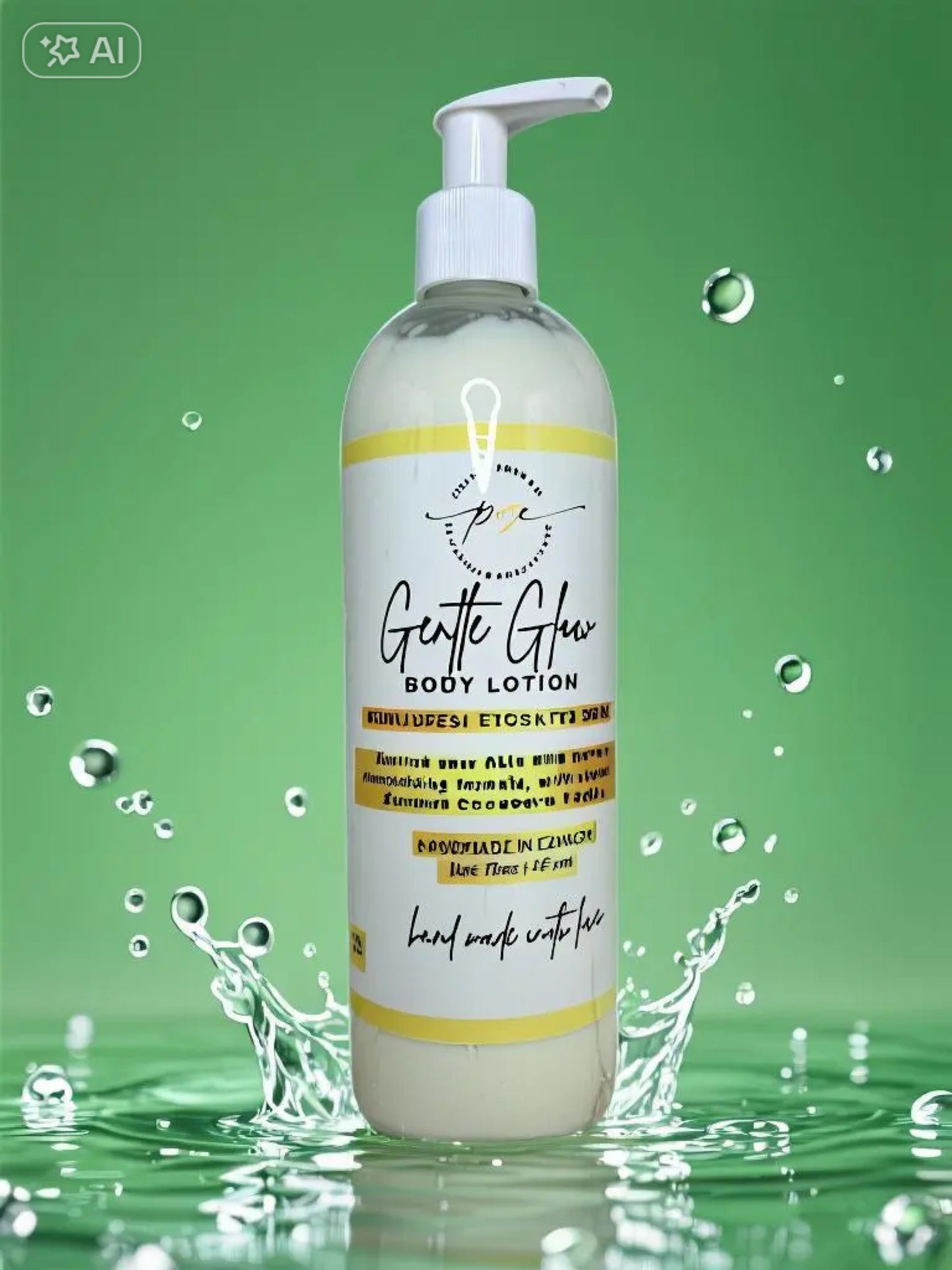 Lady's Gentle Glow body lotion.