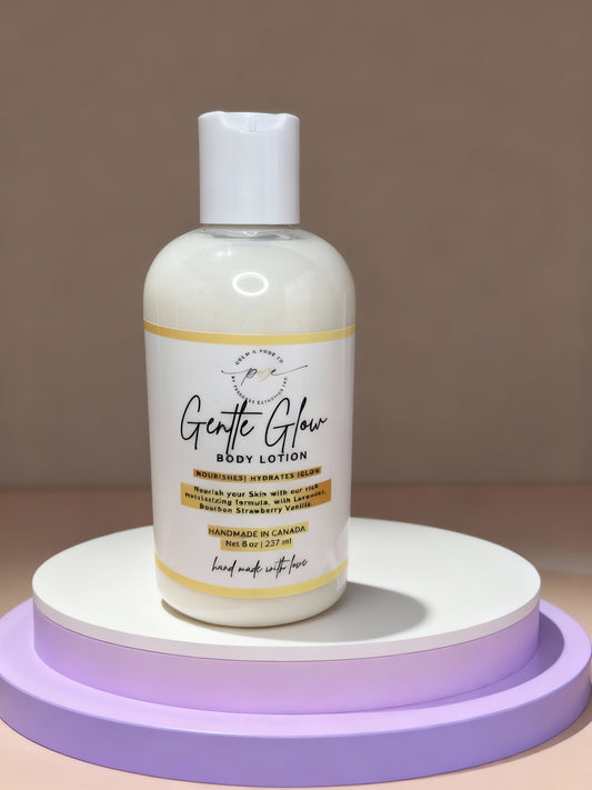 Lady's Gentle Glow body lotion.