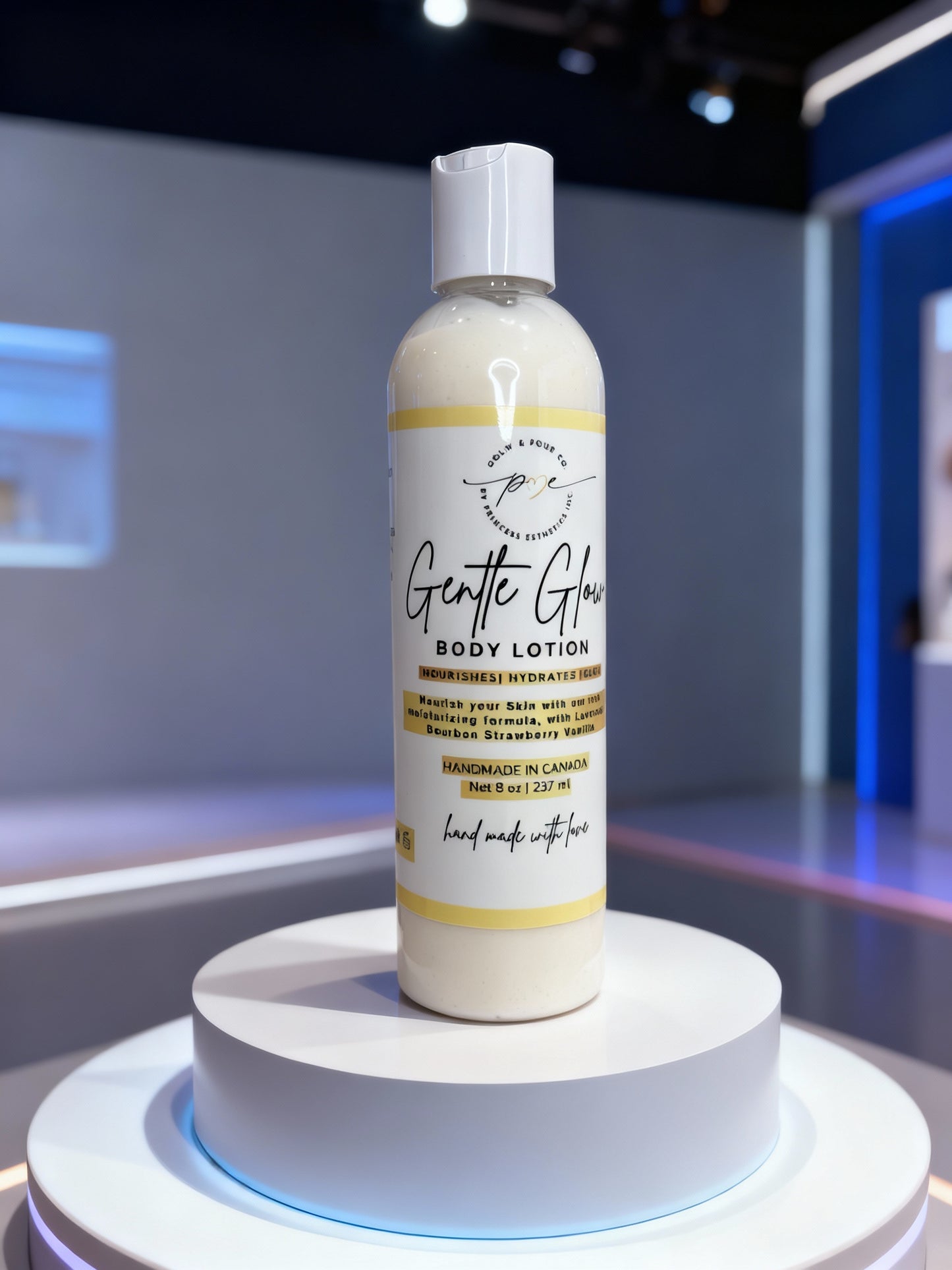 Lady's Gentle Glow body lotion.