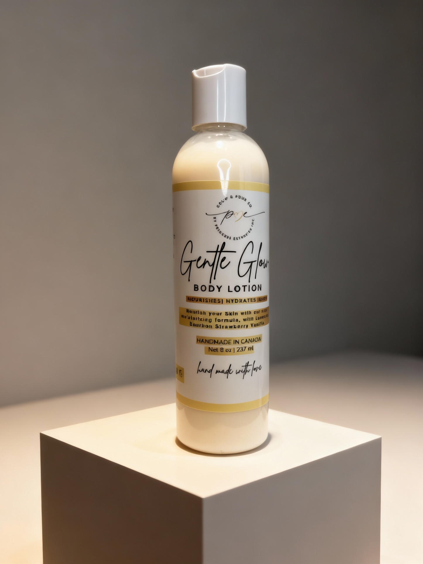 Lady's Gentle Glow body lotion.